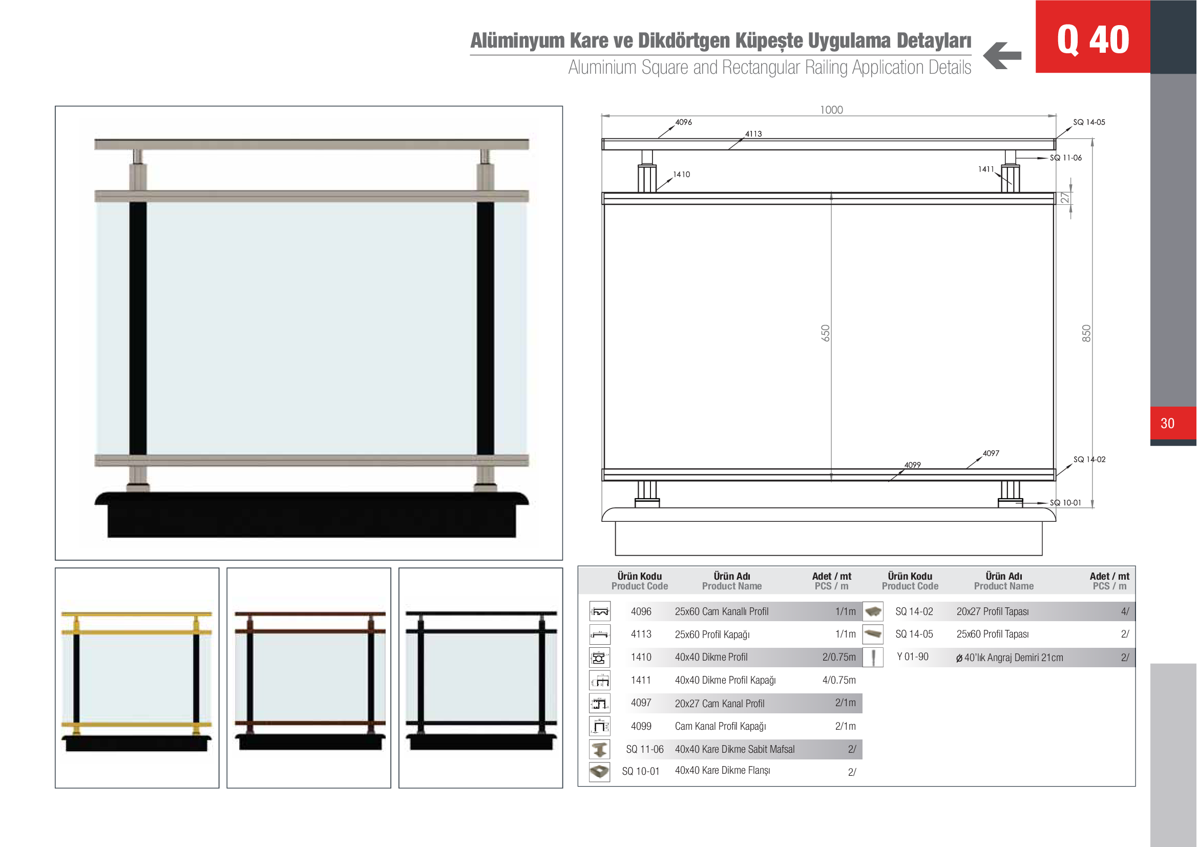 Küpeşte Kare Sistemleri 26